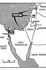 Locations of the fighting, published June 7, 1967.