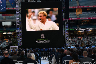 Mourners at the MCG remember the life of Shane Warne.
