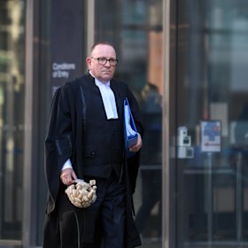 Barrister Geoffrey Steward outside the County Court in 2021.