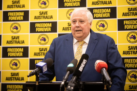 Clive Palmer’s business gave $117 million to the United Australian Party before the last election.