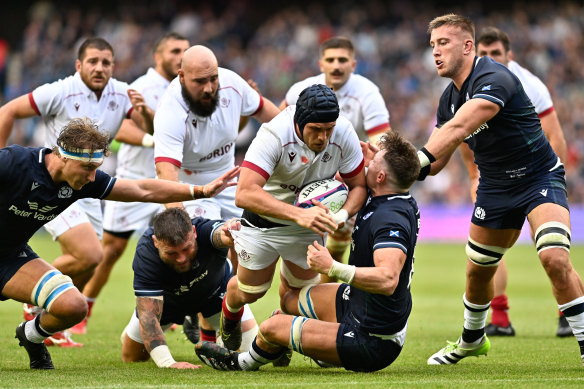 Tornike Jalagonia is a big physical presence for Georgia.