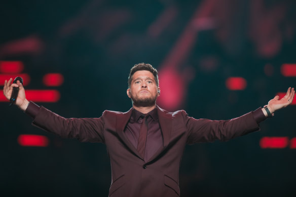 Michael Buble at Rod Laver arena last night.