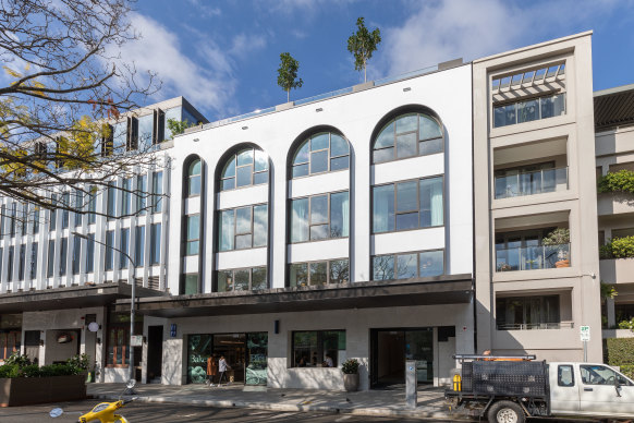 The completed Fortis retail and commercial building at 2 Guilfoyle Avenue, Double Bay.