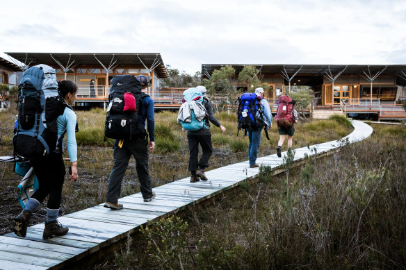 Not your typical bushwalk: one of the camps on the Tasman Peninsula for the Three Capes Walk. 