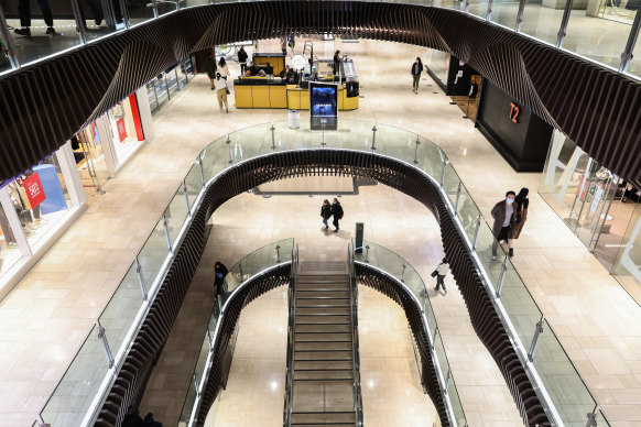 A mall in Melbourne during lockdown restrictions. 