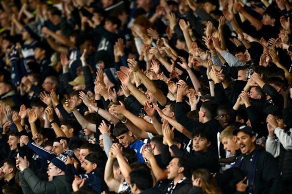 Melbourne Victory fans before the A-League grand final on Saturday.