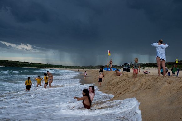 Storm clouds over Maroubra Beach on Friday afternoon.