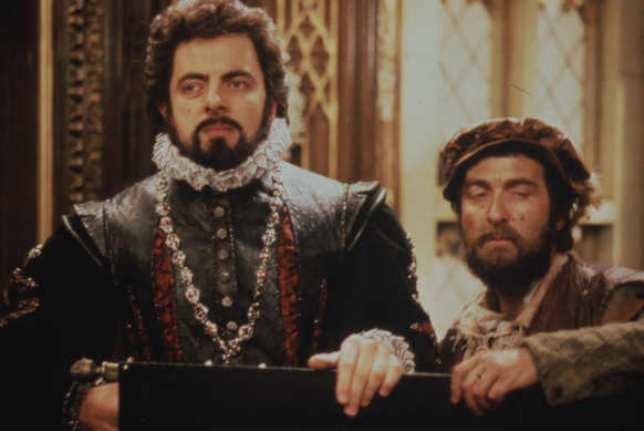 Rowan Atkinson and Tony Robinson in Blackadder’s Christmas Carol.