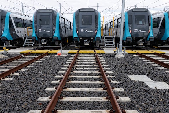 Part of the 45-strong train fleet for the M1 metro line between Tallawong and Sydenham.