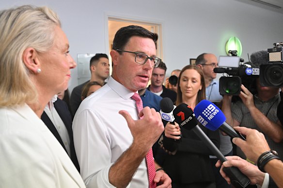 Nationals leader David Littleproud addresses the media at Parliament House on Thursday.