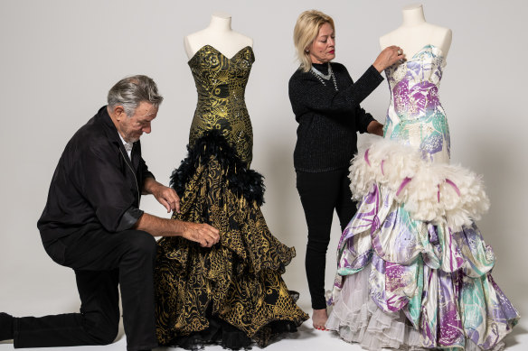 Co-founders of Studibaker Hawk, David and Janelle Miles, with pieces from their archive donated to the Powerhouse in Sydney.