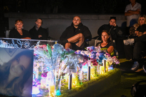 Family and friends gathered on Thursday night at the grave of Celeste Manno for a vigil after the sentencing of Luay Sako.