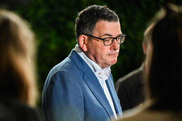 Premier Daniel Andrews in Box Hill on Tuesday. 