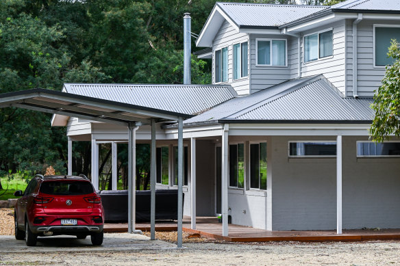 Erin Patterson’s house and car in Leongatha, pictured in August 2023.