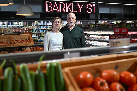 Jackie and Brendan Schroeder, owners of the IGA in Barkly Street, West Footscray. 