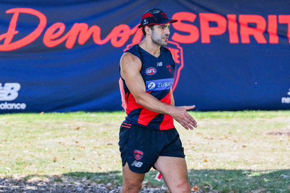 Back on board: After a turbulent winter, Christian Petracca and Melbourne are focused on season 2025.