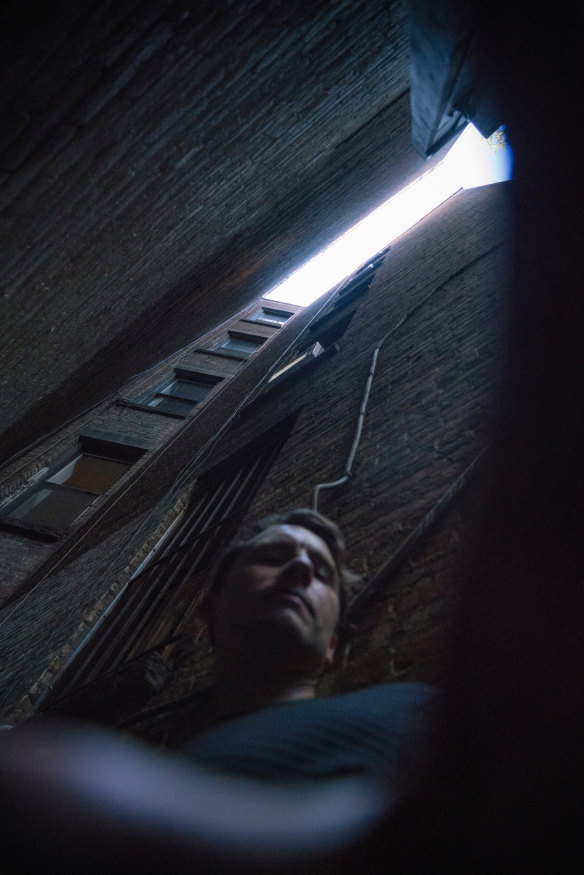 At the bottom of the air shaft: "I knew I was alive, but I was terrified of what I'd done to myself," Knott says of the moment after his fall.