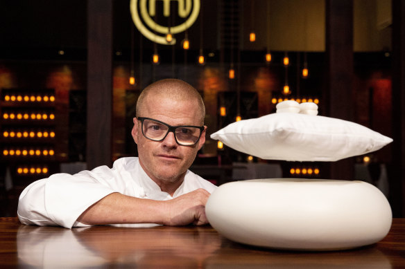 Blumenthal and his Counting Sheep dessert, which was chosen as the pressure test dish for MasterChef Australia's 2018 grand final.