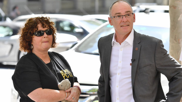 Patrick's parents, Robyn and Matt Cronin, outside the Court of Appeal on Wednesday. 