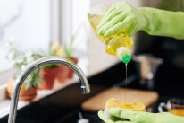 Dishwashing liquid can be a multitasking cleaning product.