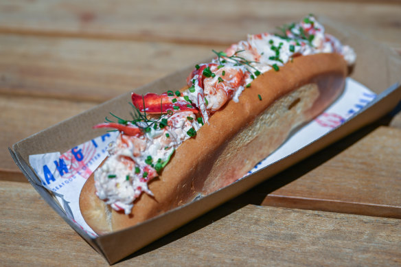 Canadian lobster and Kewpie mayo in a brioche roll.