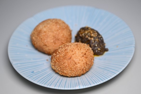 Pandesal can be served with a mushroom spread, instead of the usual liver paste.