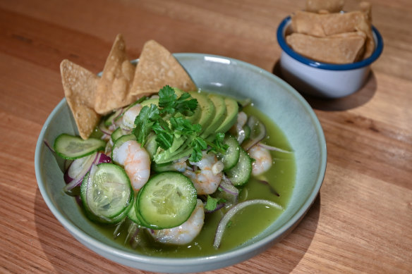 Prawn aguachile.