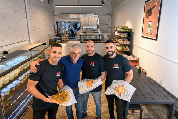 Anthony, Elias, Haikal and Daniel Raji at Fitzroy’s new A1 Bakery.