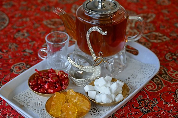 Tea with fruit.