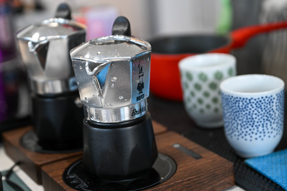 Paul Mathis has devised his own brewing method using Bialetti moka pots.