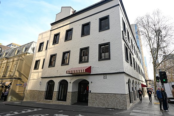 The four-storey Hickens Hotel on Russell Street remains open on Christmas Day.