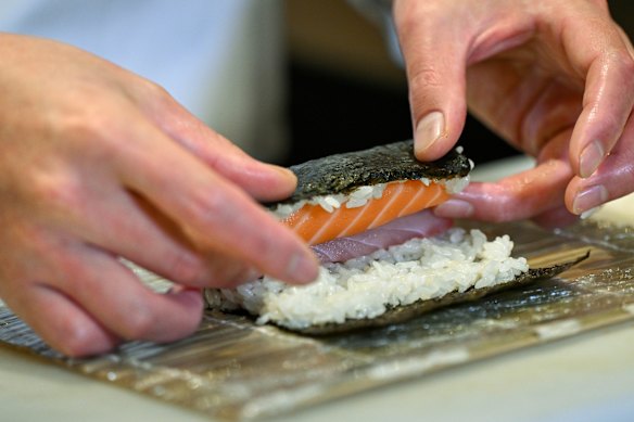 Roll it up firmly and evenly.