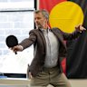 King Frederik plays table tennis during a visit to Headspace South Melbourne, opting in after declining a kick of the footy earlier in the week. The result was decisive — a first-to-five loss.
