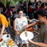 Anna Manlulo at a Christmas gathering in the backyard of the Baulkham Hills home.