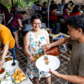 Anna Manlulo at a Christmas gathering in the backyard of the Baulkham Hills home.