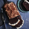 Chocolate loaf with vanilla cream.