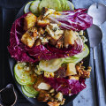Danielle Alvarez’s raddichio salad with pear, stilton and candied nuts.