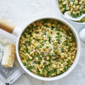 Adam Liaw’s mac 𝄒n𝄒 peas.