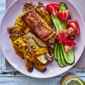 Turmeric and coconut baked pork belly.