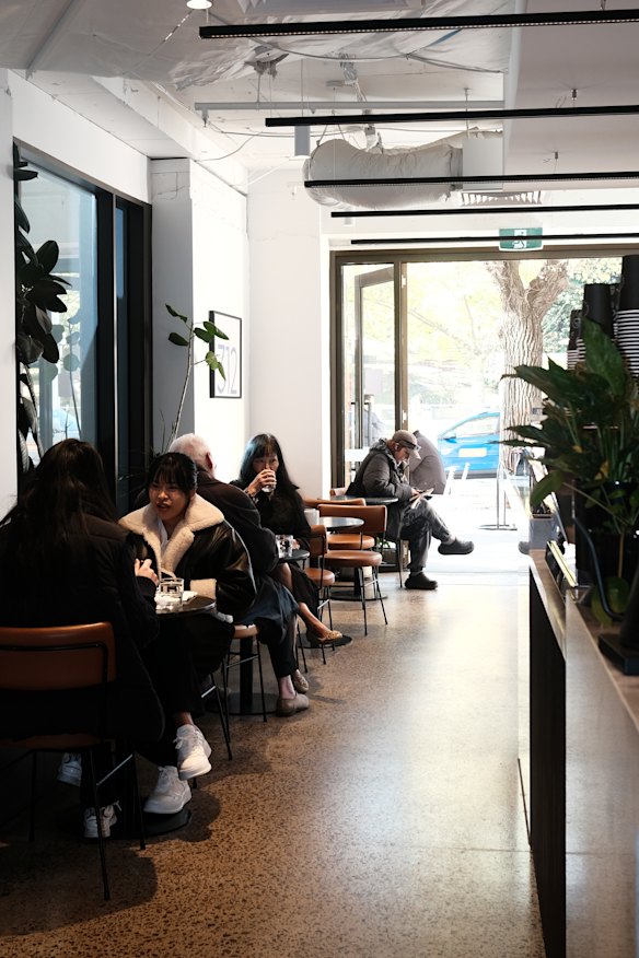 Inside the St Kilda Road cafe.