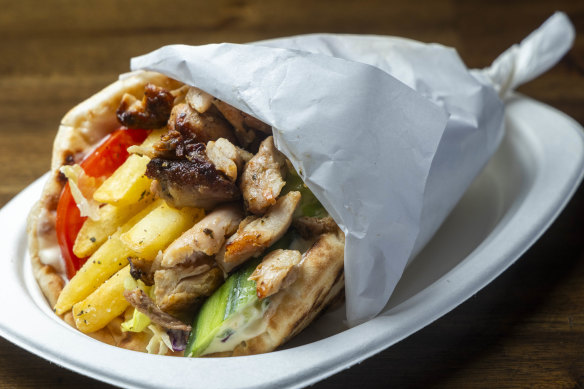 Lamb souvlaki at Secret Souv.