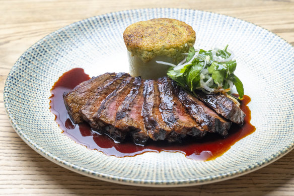 Porterhouse comes with a potato carved into the shape of a marrow bone.