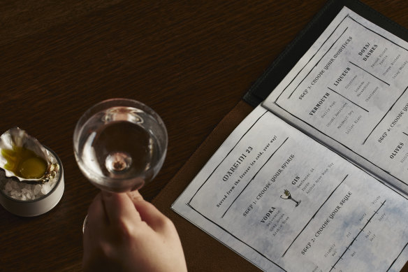 Pearl Diver has created an illustrated martini menu to guide customers on ordering.