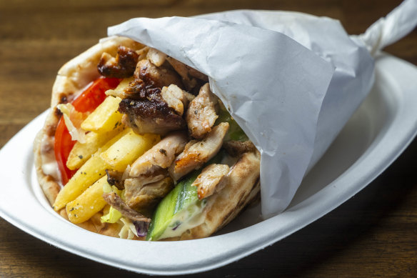 Lamb souvlaki at Secret Souv.