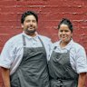 Young Chef of the Year Saavni Krishnan (right) and her partner Aditya “Adi” Suresh.
