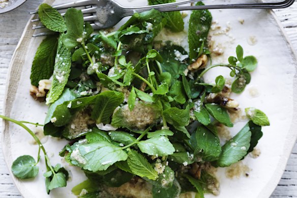 Adam Liaw?s walnut and watercress salad.
