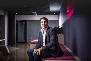MYOB chief executive Greg Ellis has been into the company’s Richmond office only twice since the pandemic began. 