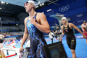 Katie Ledecky qualified fastest for Monday’s final.