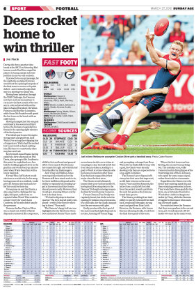 First published in The Age on March 27, 2016 - The match report. 