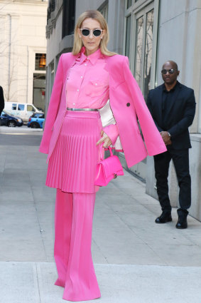 Jacket required ... Celine Dion in New York last week.